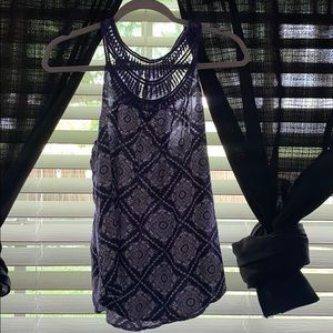 Navy blue tribal tank top
